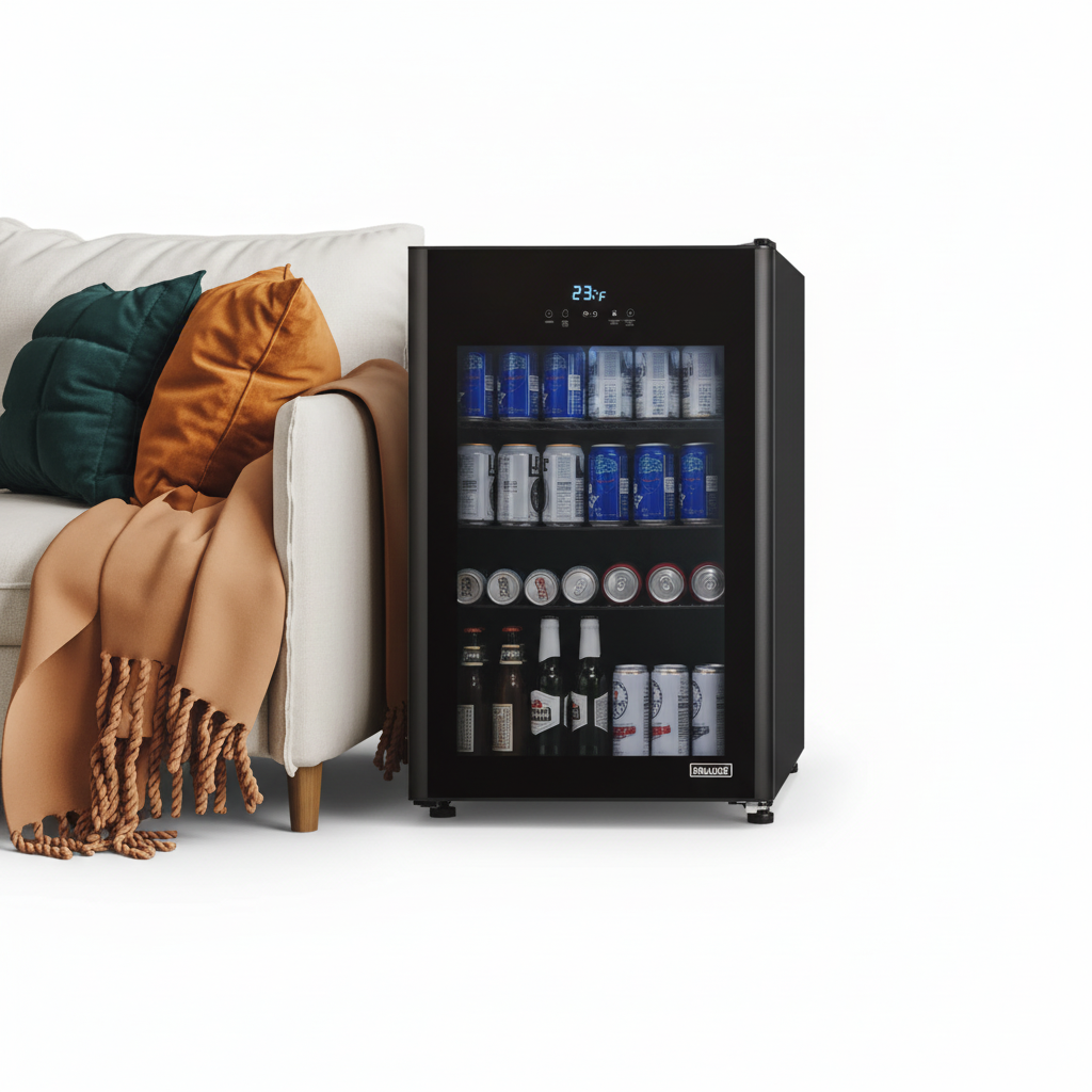 Beverage Froster 22 In. 125 (12 Oz.) Can Freestanding Cooler Beverage Fridge Chills down to 23° W/ Party and Turbo Mode