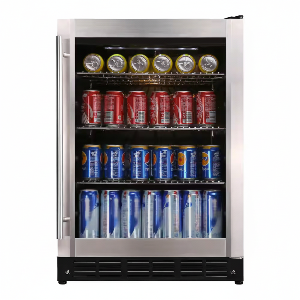 Beverage 23.4 In. 154 (12 Oz.) Can Beverage Cooler, Stainless Steel