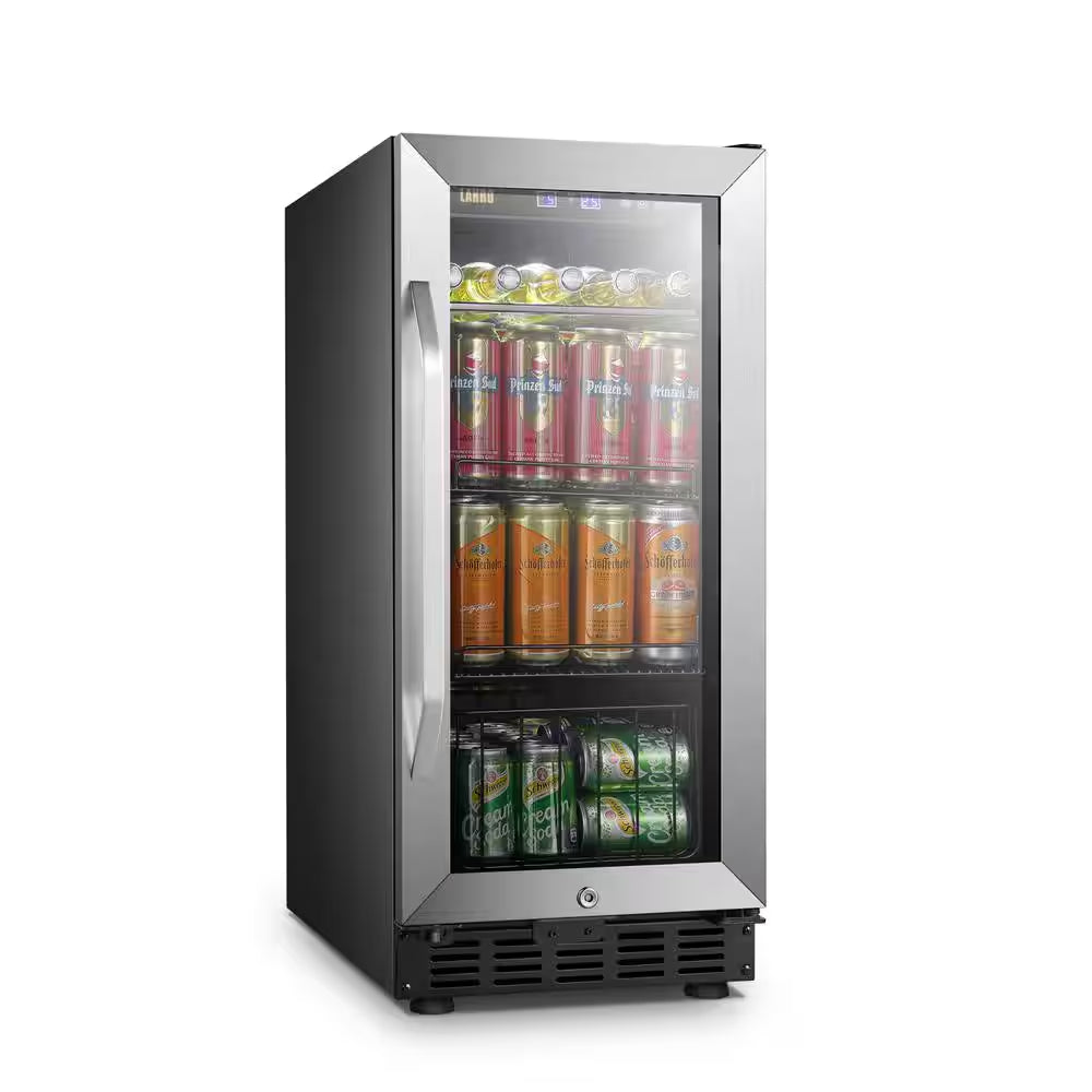 Beverage Refrigerator 15 In. 70 Can Single Zone Beverage Cooler, Stainless Steel
