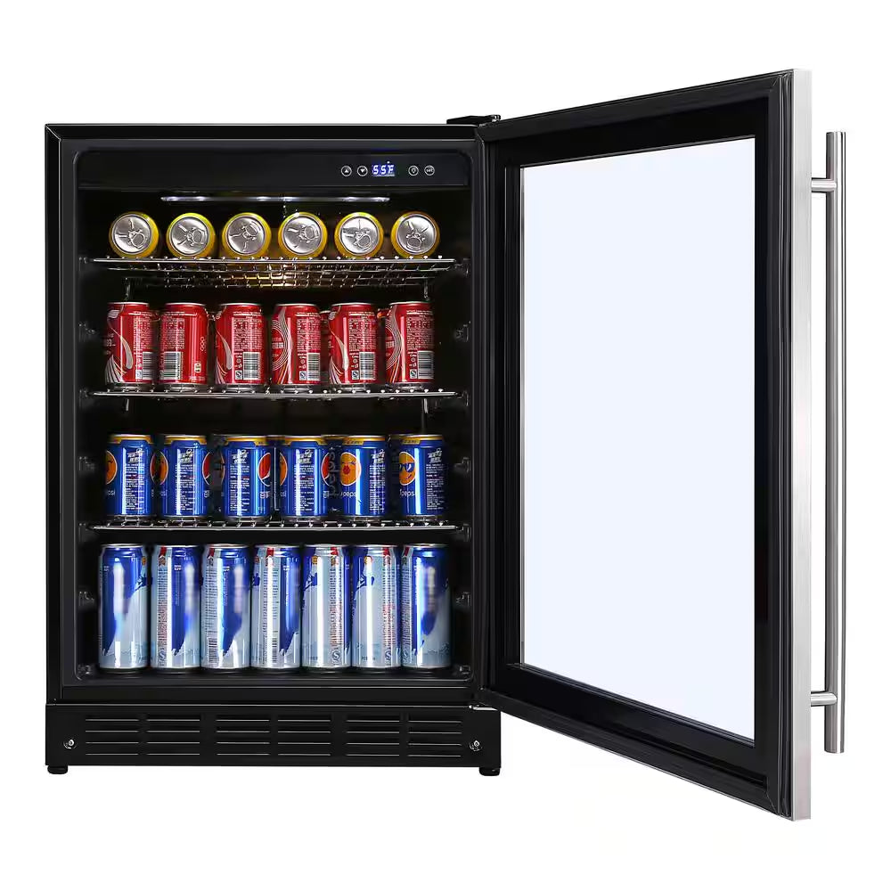 Beverage 23.4 In. 154 (12 Oz.) Can Beverage Cooler, Stainless Steel